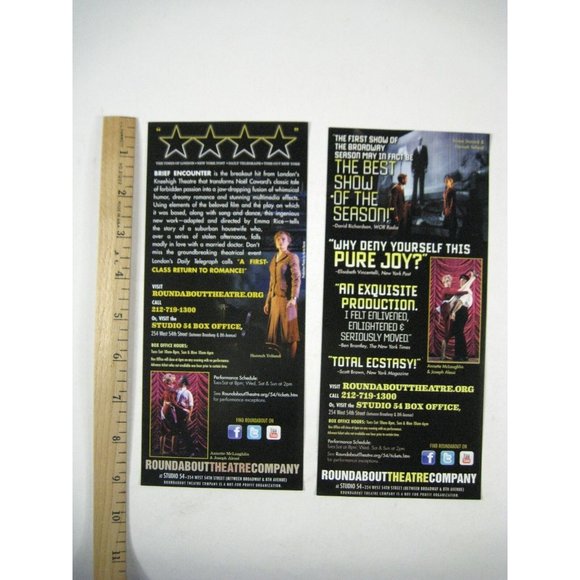 Brief Encounter Playbill 2010 Studio 54 Opening Night September 28 Ticket Alessi - Picture 4 of 11